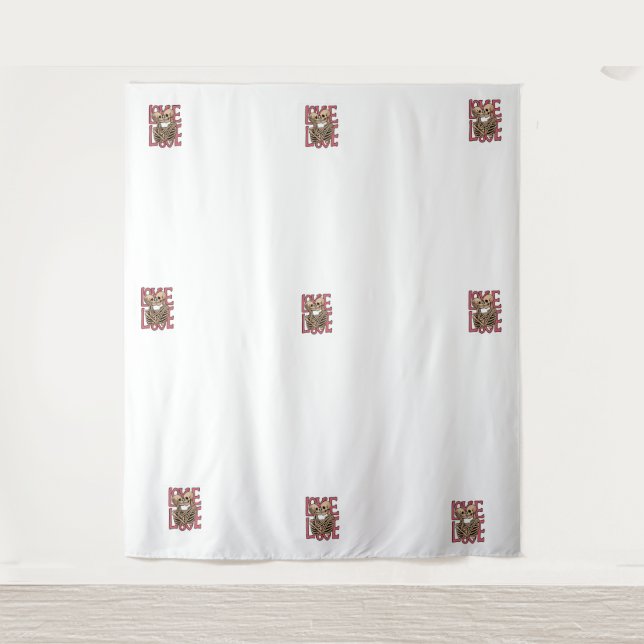 Liebe jenseits der Zeit - Skelett Kunst Wandteppich (Vorderseite)