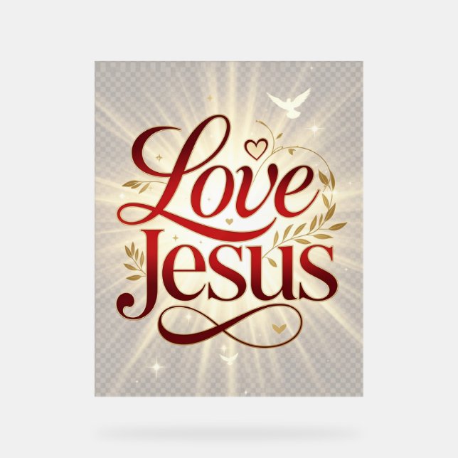 Liebe Jesus Acrylschild (Vorderseite)
