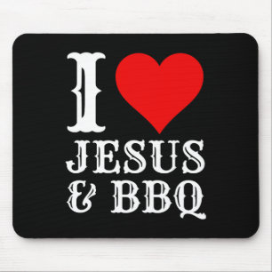Liebe Jesus Grillen stolz Christliche Lebensmittel Mousepad