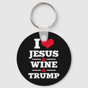 Liebe Jesus Wein Trump Religiöser Christlicher Gla Schlüsselanhänger