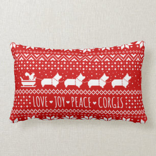 Liebe Joce Peace Corgis Feierliche Weihnachtsfeier Lendenkissen