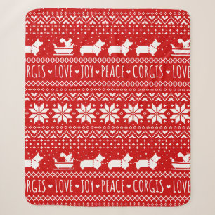 Liebe Joce Peace Corgis Festlicher Weihnachtsfeier Sherpadecke