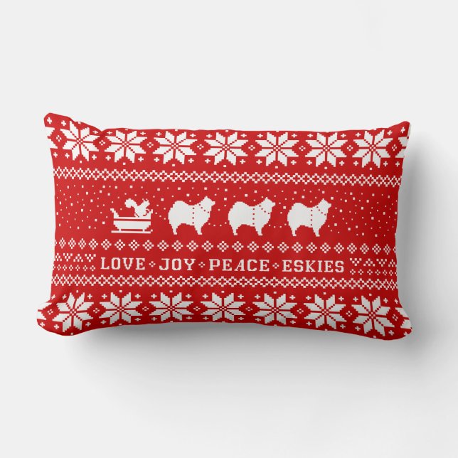 Liebe Joce Peace Eskies Feierliche Weihnachtsfeier Lendenkissen (Vorderseite)