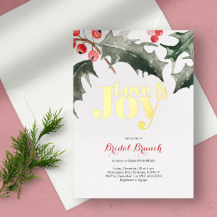 Liebe & Jotanical Holly & Berries Brautparty Folieneinladung