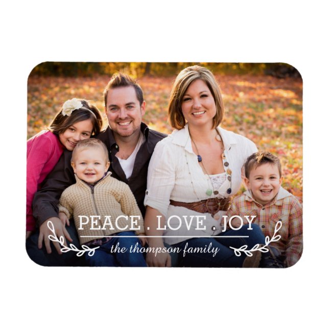 Liebe & Joy Family Foto Magnet (Horizontal)