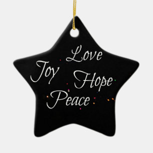 Liebe Joy Hope Peace Keramikornament
