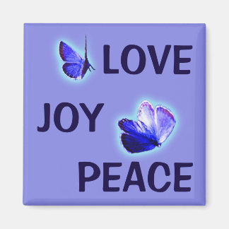 Liebe Joy Peace Lila Butterflies Magnet