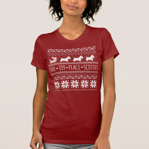 Liebe Joy Peace Scotties Weihnachtshunde Hunde T-Shirt