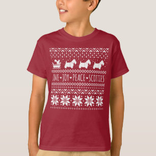 Liebe Joy Peace Scotties Weihnachtshunde Hunde T-Shirt