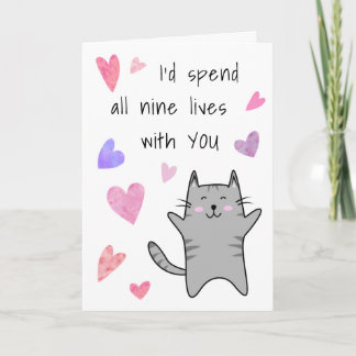 Liebe Jubiläum Valentine Verlobung Funny Cat Karte