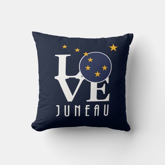 LIEBE Juneau Alaska Kissen (Vorderseite)