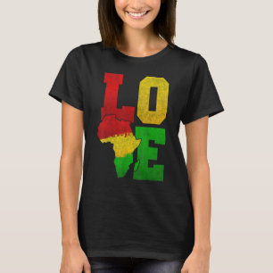 Liebe Junteenty Africa Flag Map African Black Prid T-Shirt