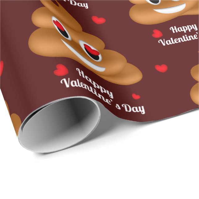 Liebe kacke Emoji Valentins Tagesumhüllungspapier Geschenkpapier (Rolleneckpunkt)