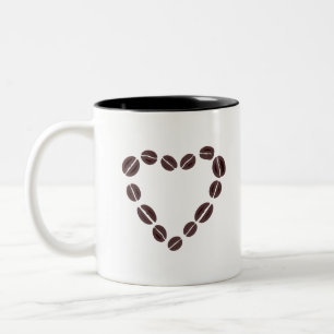 Liebe Kaffee Bean Herz Zweifarbige Tasse