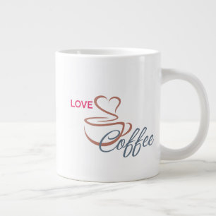 Liebe Kaffee Herz Design Klassischer Becher Jumbo-Tasse
