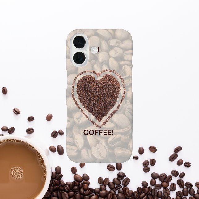 Liebe Kaffee Herz Kaffeebohnen iPhone 16 Hülle (Love Coffee Heart Coffee Beans iPhone 16 Case-Mate iPhone Case)