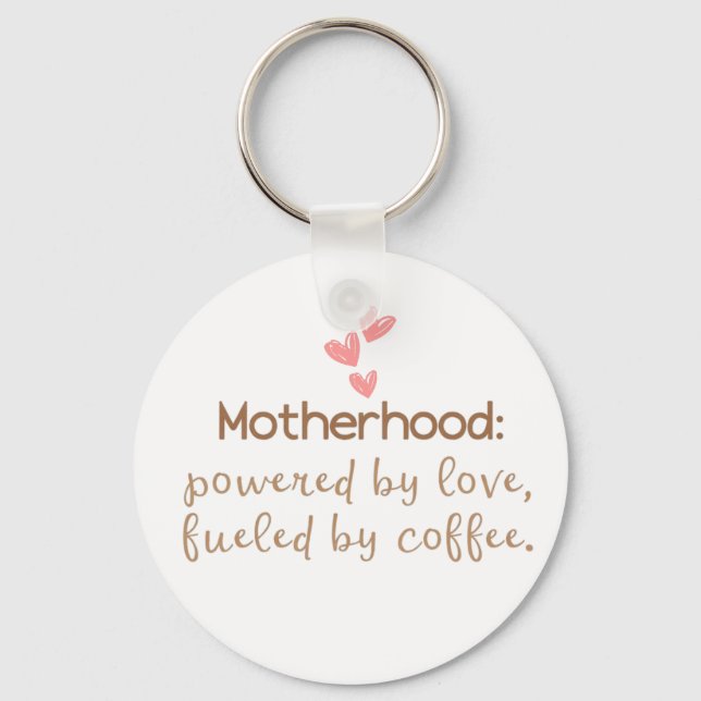 Liebe & Kaffee Mama Lebensversicherung Typografie Schlüsselanhänger (Vorderseite)