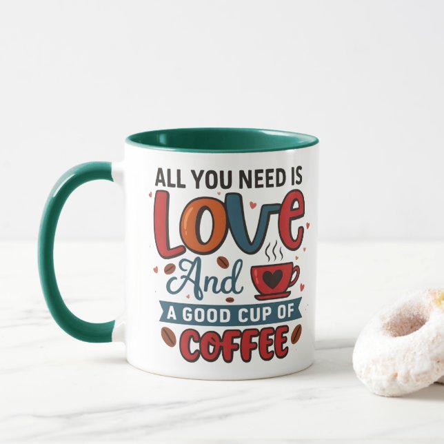 Liebe & Kaffee Tasse (Mit Donut)