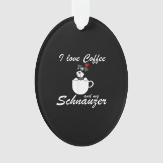Liebe Kaffee und mein Schnauzer Hund Liebhaber Ornament