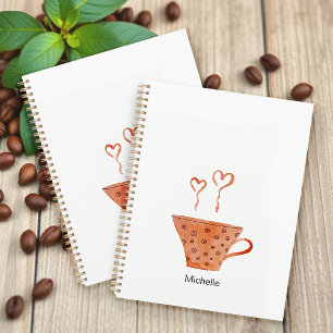 Liebe Kaffeetasse Wasserfarbe Monogramm Planer