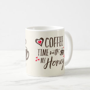 Liebe-Kaffeezeit mit der Tasse meines Honig Paares
