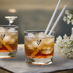 Liebe Kalligrafie Herzschwarz B&W ID940 Whiskyglas