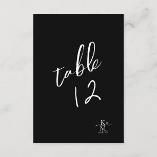 Liebe Kalligrafie Tischnummer Weiß B&W ID940