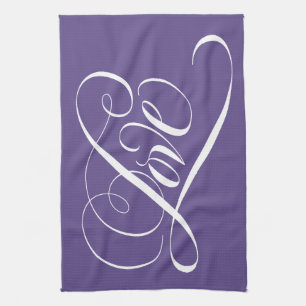 LIEBE Kalligrafie Valentine Lila Letting Handtuch