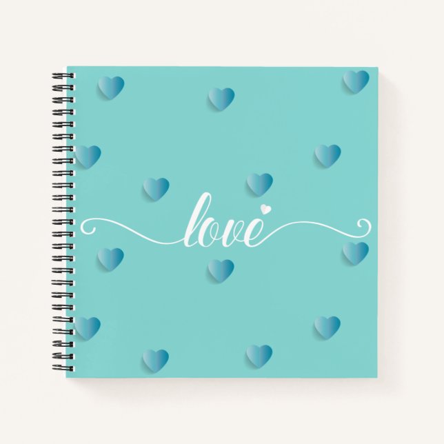 Liebe Kalligraphie Herzromantik Notizbuch (Vorderseite)