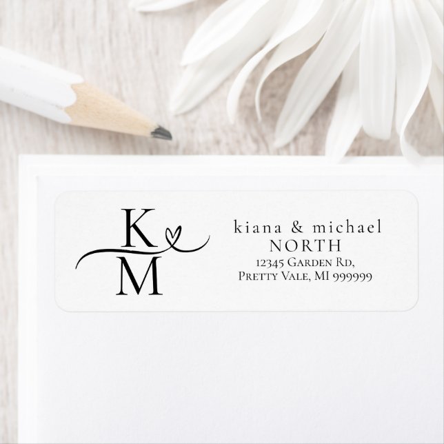 Liebe Kalligraphie-Initialen Swash Black ID940 (Insitu)