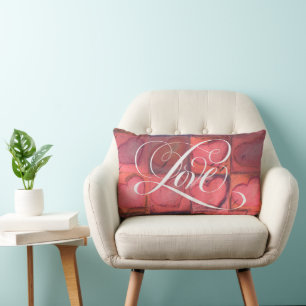 LIEBE Kalligraphie-Rosa-extravagante Lendenkissen
