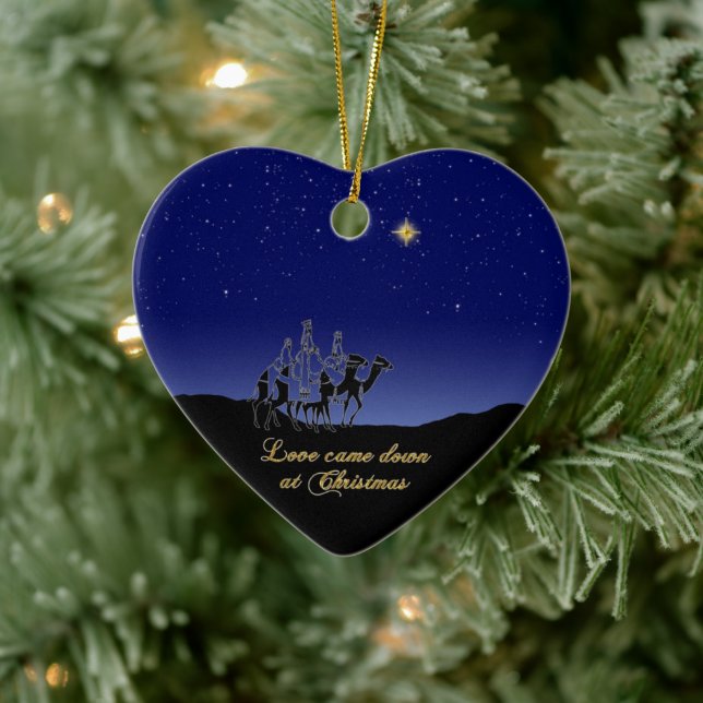 Liebe kam bei Weihnachtsfeiern herunter Keramik Ornament (Baum)
