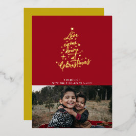 Liebe kam die Fohlen Weihnachtskarte herunter Folien Feiertagskarte
