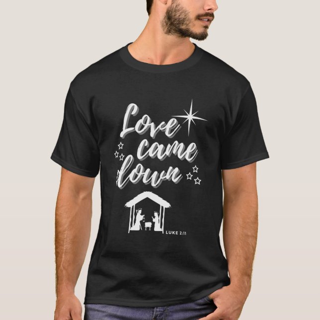 Liebe kam die Weihnachtszeit Lord Christlich Nativ T-Shirt (Vorderseite)