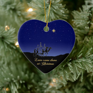 Liebe kam unten an der Weihnachtsverzierung Keramik Ornament