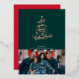 Liebe kam Weihnachtskarte herab Folien Feiertagskarte