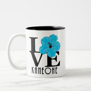 LIEBE Kaneohe Blue Hibiskus 11oz Zweifarbige Tasse