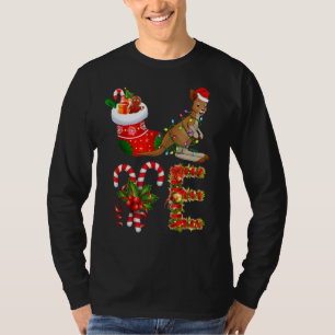 Liebe Kangaroo Christmas Lights Led Weihnachtsmann T-Shirt