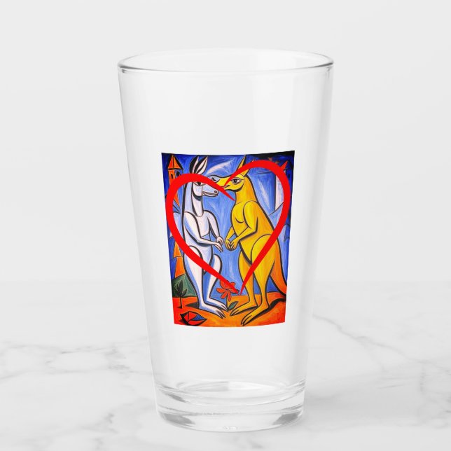 Liebe Kängurus Australisches Tier  Glas (Vorderseite)