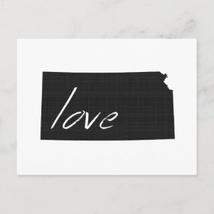 Liebe Kansas Karte Gestaltete antike schwarze Tafe