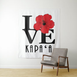 LIEBE Kapa`a Hawaii Roter Hibiskus Wandteppich
