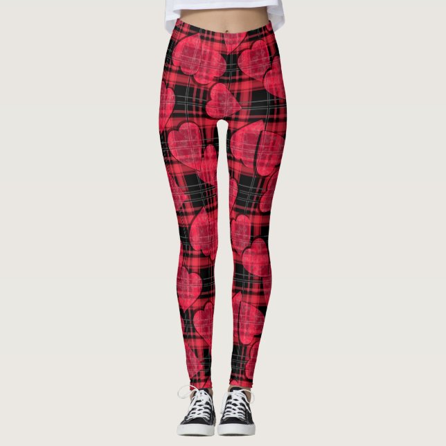 Liebe kariert leggings (Vorderseite)