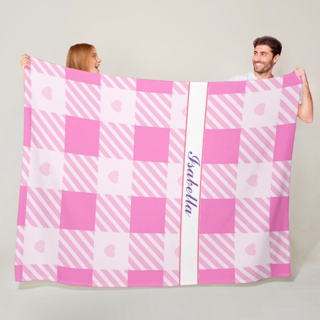 Liebe Kariert Moderne rosa Sammlung Fleecedecke (Beispiel)