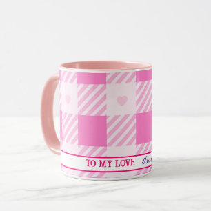 Liebe Kariert Moderne rosa Sammlung Tasse