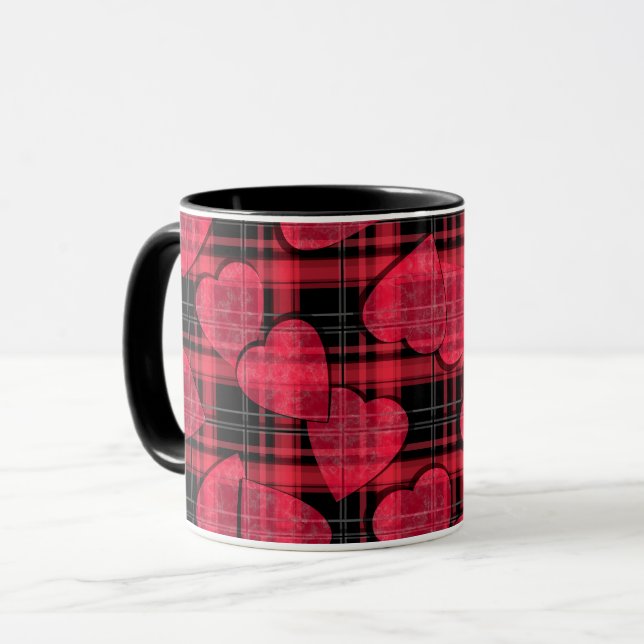 Liebe kariert tasse (Vorderseite Links)