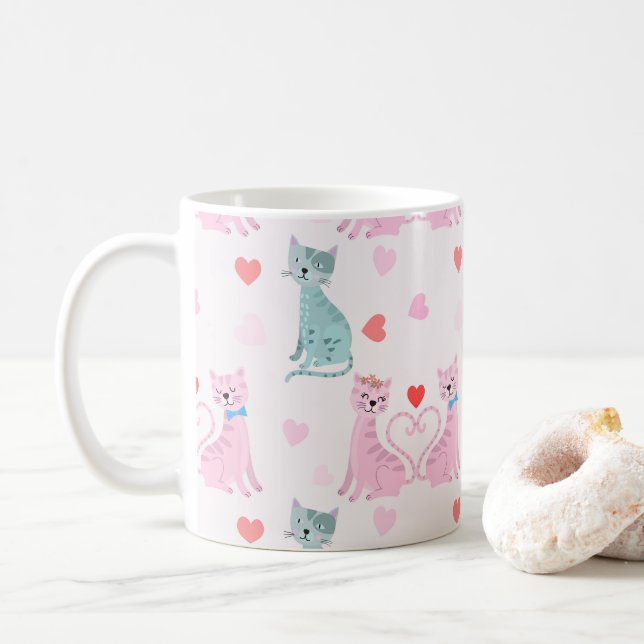 Liebe Kätzchen Kaffeetasse (Mit Donut)