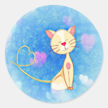 Liebe-Katze mit Herz-Stickern- 6