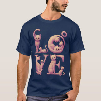 Liebe Katze Pink vintage T-Shirt