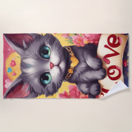 Liebe Katze Strandtuch