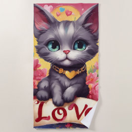 Liebe Katze Strandtuch